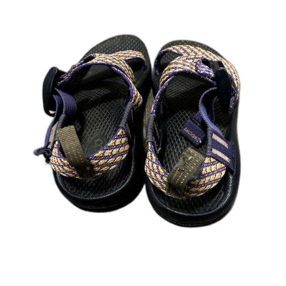 Chaco Z1 Ecotread Outdoor Sandal Purple Diamond Print Gorpcore Girls Size 13 - Picture 3 of 7